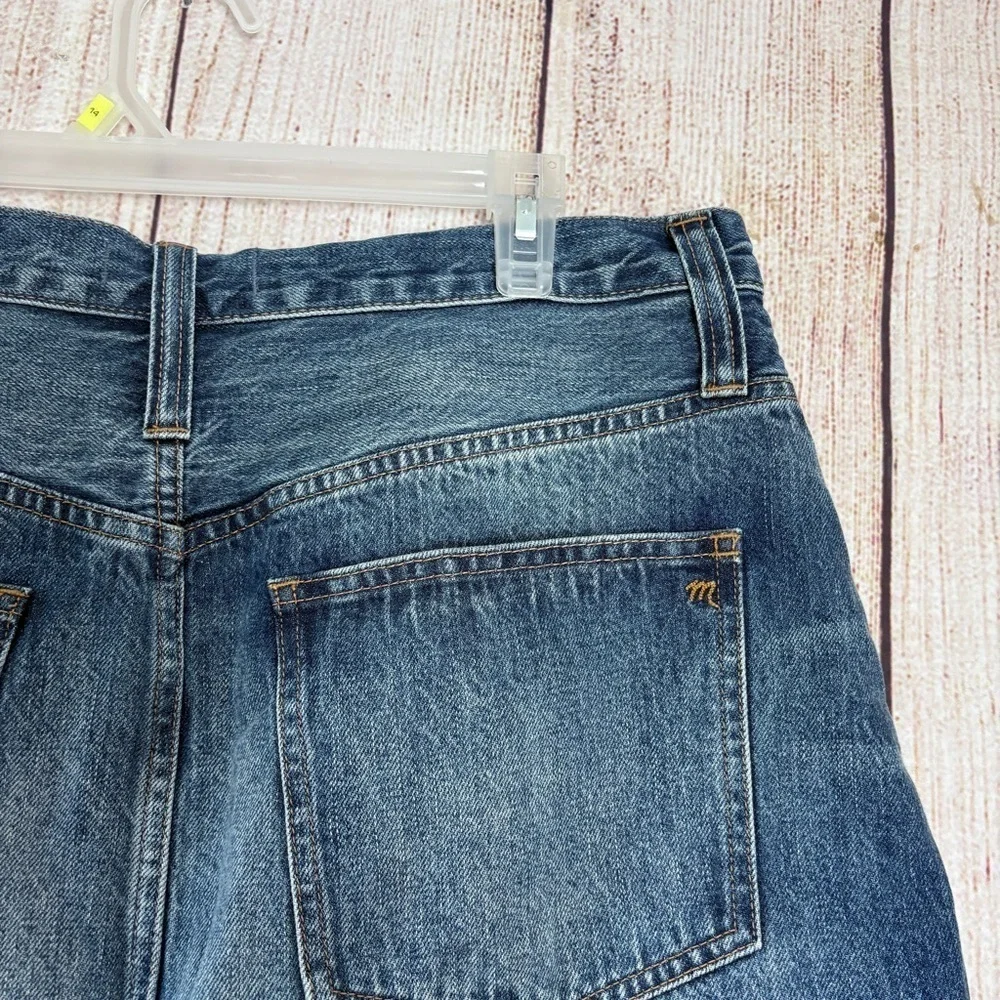 Madewell Womens distressed Regid mini A-line denim skirt size 32